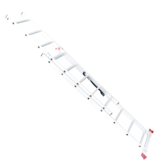 Драбина алюмінієва, 2‑секційна універсальна розкладна, 2×8 сход., 3,69 м, 150 кг
