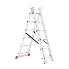 Драбина алюмінієва, 3‑секційна універсальна розкладна, 3×6 сход., 3,41 м, 150 кг