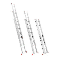 Драбина алюмінієва, 3‑секційна універсальна розкладна, 3×9 сход., 5,93 м, 150 кг
