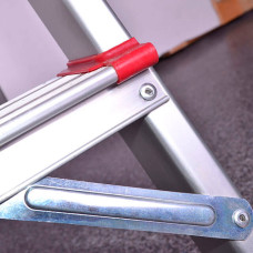 Драбина алюмінієва, 6 сходинок, висота: 1785 мм, висота до платформи: 1280 мм, 150 кг