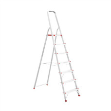 Драбина алюмінієва, 7 сходинок, висота: 2005 мм, висота до платформи: 1500 мм, 150 кг