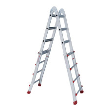 Драбина алюмінієва універсальна розкладна телескопічна 4×4 сходинки, 3,99 м, 150 кг