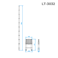 Драбина алюмінієва, телескопічна, 10 сход., 3,20 м, 150 кг