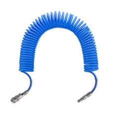 Шланг спіральний поліуретановий, 5,5×8 мм, 10 м, зі швидкороз'ємними з'єднаннями