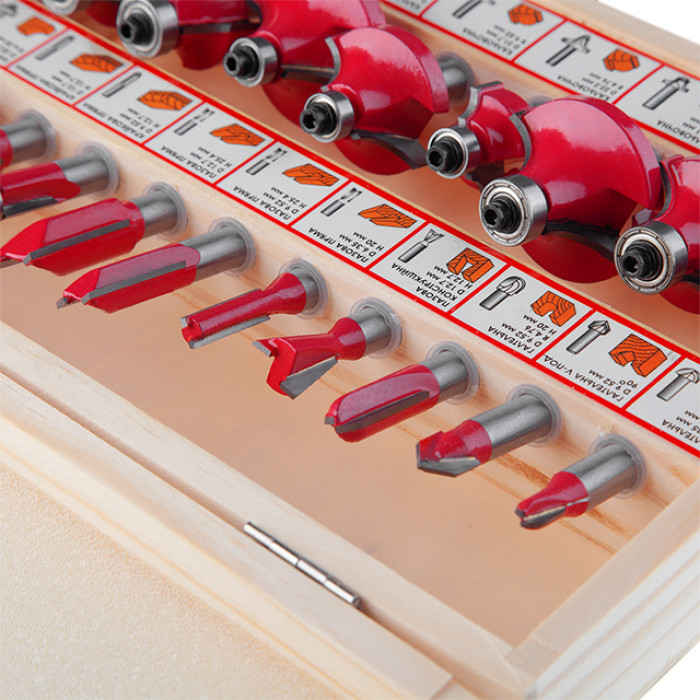 Набір фрез кінцевих по деревині, 18 шт.