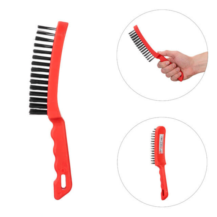 Щітка ручна, 6-рядна, пластиковий корпус, cталевий дріт