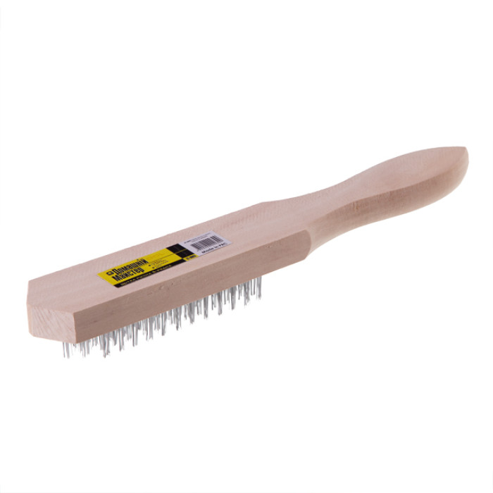Щітка ручна, 5-рядна, корпус із дерева, cталевий дріт