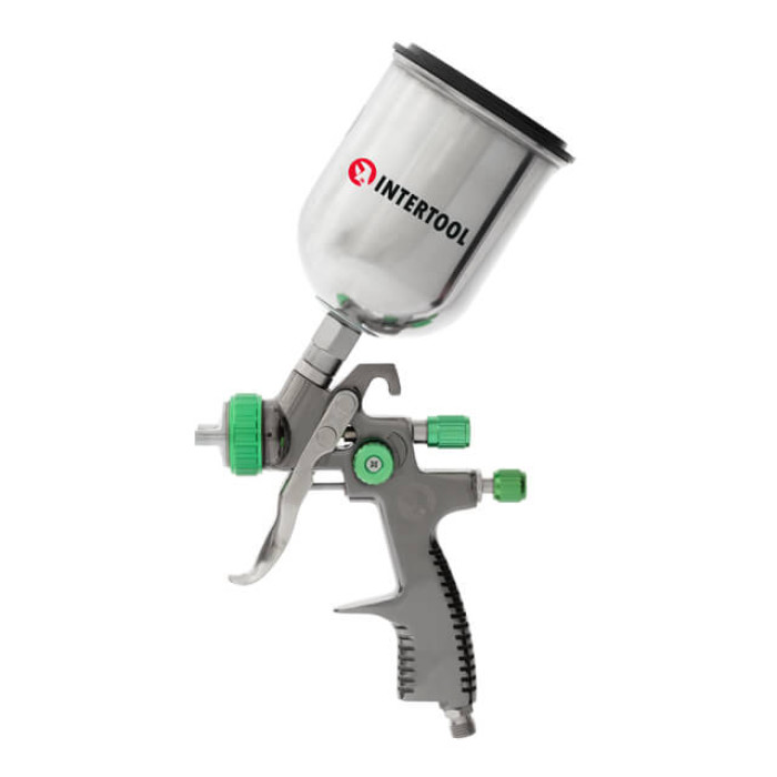 Фарбопульт пневматичний LVLP GREEN, професійний, форсунка: 1,3 мм, верхній металевий бачок: 600 мл, 1,5 бар