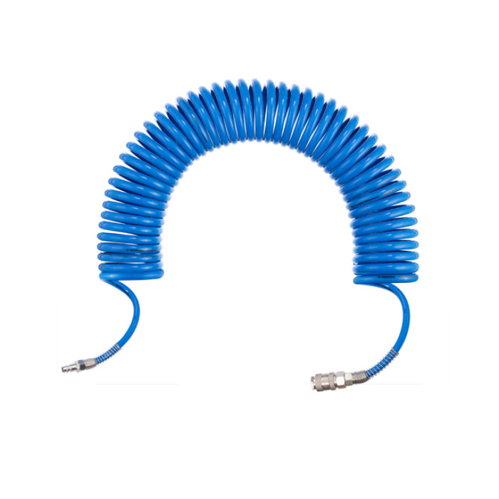 Шланг спіральний поліуретановий 6,5×10 мм, 10 м, зі швидкороз'ємними з'єднаннями