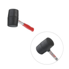 Киянка гумова, 320 г, 45 мм, чорна гума, металева ручка