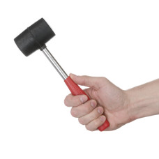 Киянка гумова, 320 г, 45 мм, чорна гума, металева ручка