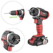 Дриль-шурупокрут акумуляторний, Li-Ion, 18 В, 25 Nm, 0-400/0-1500 об/хв, 2×2,0 Аг, знімний патрон