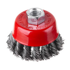 Щітка чашкова, 65 мм, M14, пучки крученого дроту, для КШМ, 12500 об/хв