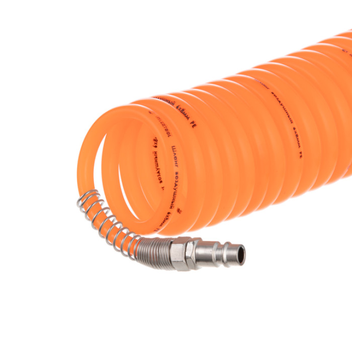 Шланг спіральний, 6×8 мм, 15 м, зі швидкороз'ємними з'єднаннями