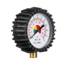 Манометр до пістолету для підкачування коліс 1/4", 63 мм, з гумовим покриттям