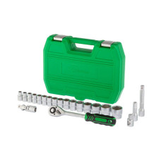 Набір інструментів, 1/2", 21 од., головки: 10-32 мм, кейс