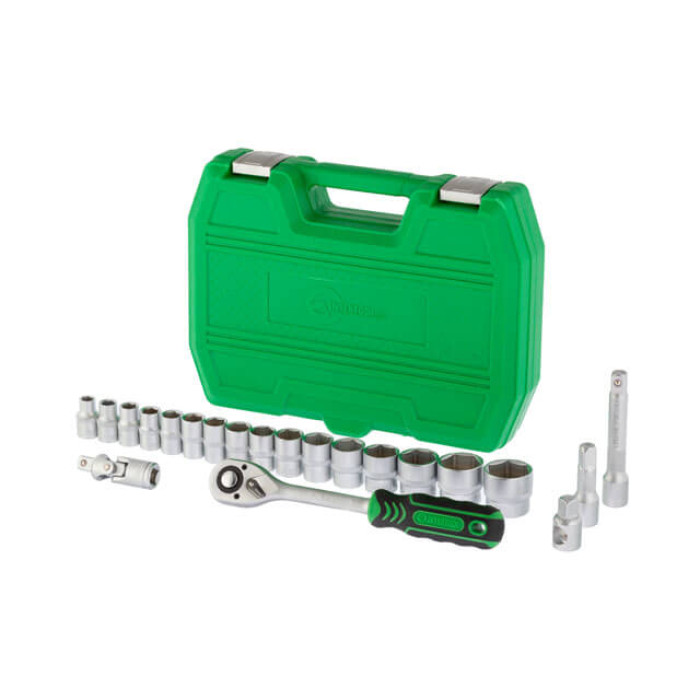Набір інструментів, 1/2", 21 од., головки: 10-32 мм, кейс