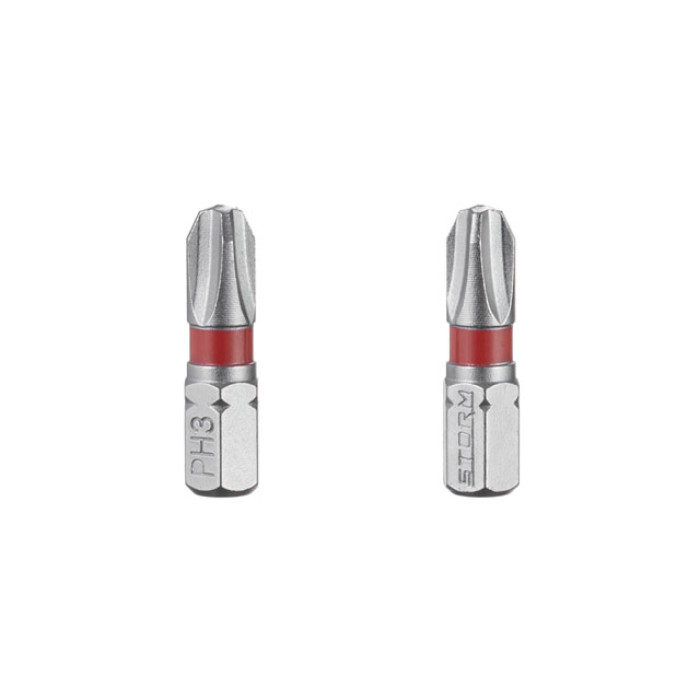 Комплект викруткових насадок, PH3, 1/4"×25 мм, S2, 2 од., STORM
