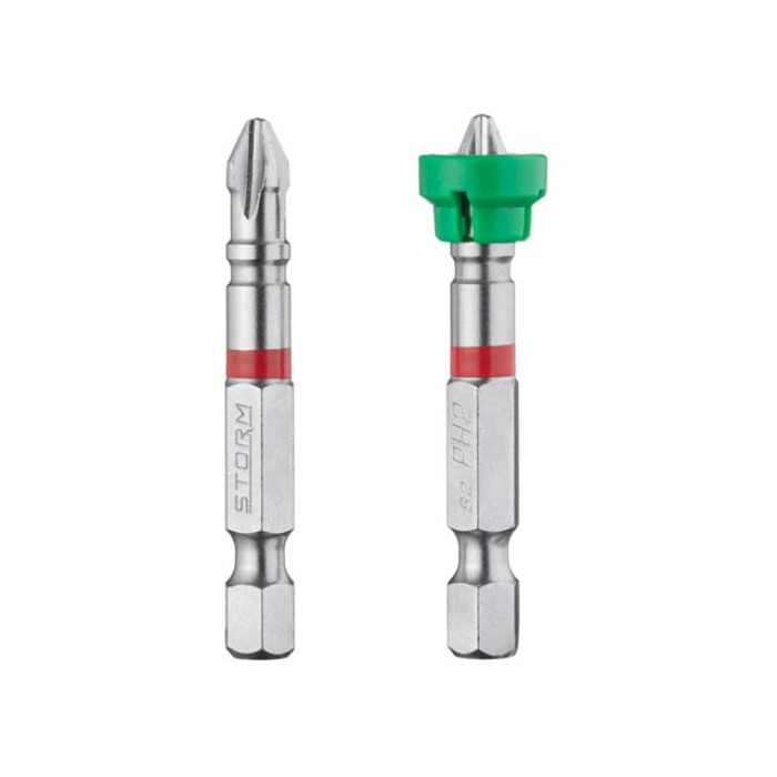 Комплект викруткових насадок, PH2 з обмежувачем, 1/4"×50 мм, S2, 2 од., STORM