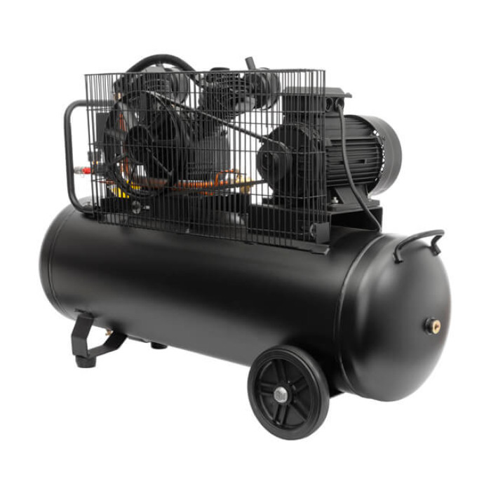 Компресор, 100 л, 3,0 кВт, 380 В, 10 атм, 500 л/хв, 2 циліндри, 80 дБ