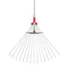 Граблі віялові, 15 прутів, металева рукоятка, регульована ширина 20-65 см