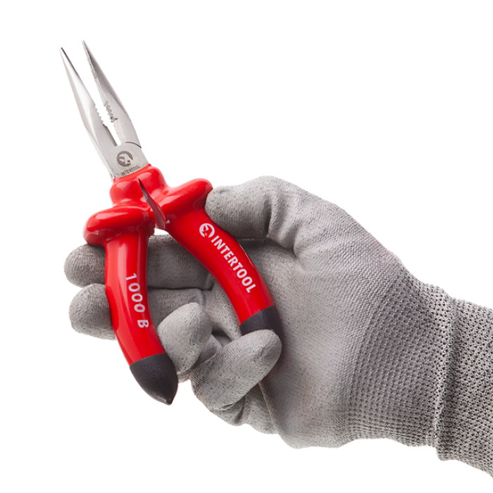 Довгогубці прямі 160 мм, діелектричні, 1000 В, CrV 6150