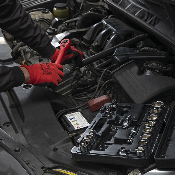 Набір інструментів, проф., 1/2", Cr-V, 21 од., головки: 10-32 мм, кейс