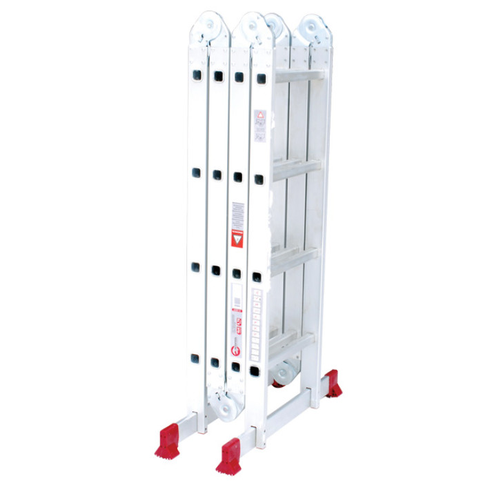 Драбина алюмінієва багатофункціональна трансформер, 4×4 сходинки, 4,70 м, 150 кг