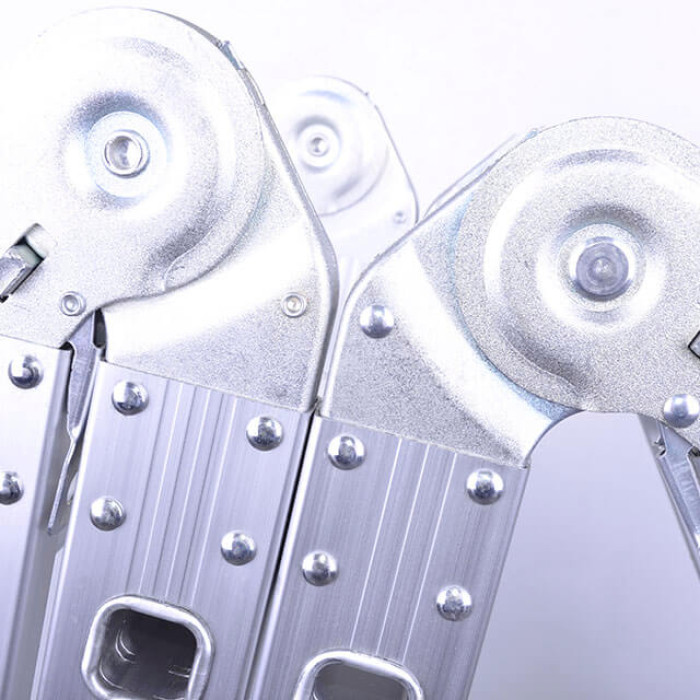 Драбина алюмінієва багатофункціональна трансформер, 4×4 сходинки, 4,70 м, 150 кг