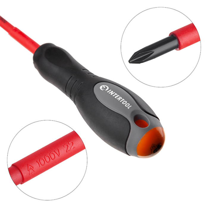 Викрутка хрестова ізольована, PH0, 1000 В, 60 мм