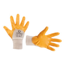 Рукавичка трикотажна бавовняна з 3/4 покриттям з нітрилу, 8", 120 пар, жовта