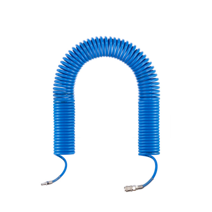 Шланг спіральний поліуретановий 6,5×10 мм, 15 м, зі швидкороз'ємними з'єднаннями