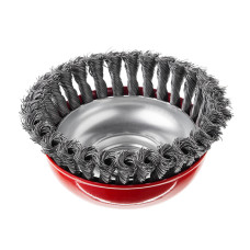 Щітка чашкова, 150 мм, M14, пучки крученого дроту, для КШМ, 4500 об/хв