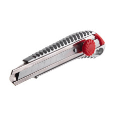 Ніж сегментний, 18 мм, металева напрямна, алюмінієвий корпус, гвинтова фіксація