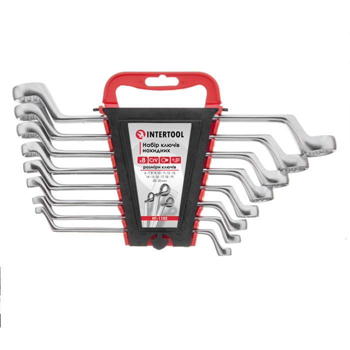 Набір ключів накидних, 8 шт., 6-22 мм., Cr-V