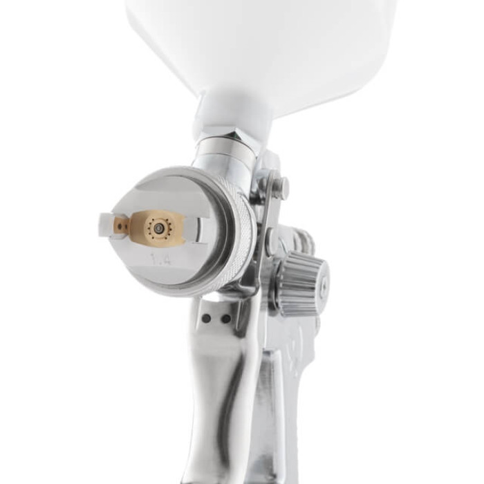 Фарбопульт пневматичний HVLP, форсунка: 1,4 мм, верхній пластиковий бачок: 600 мл, 3 бар