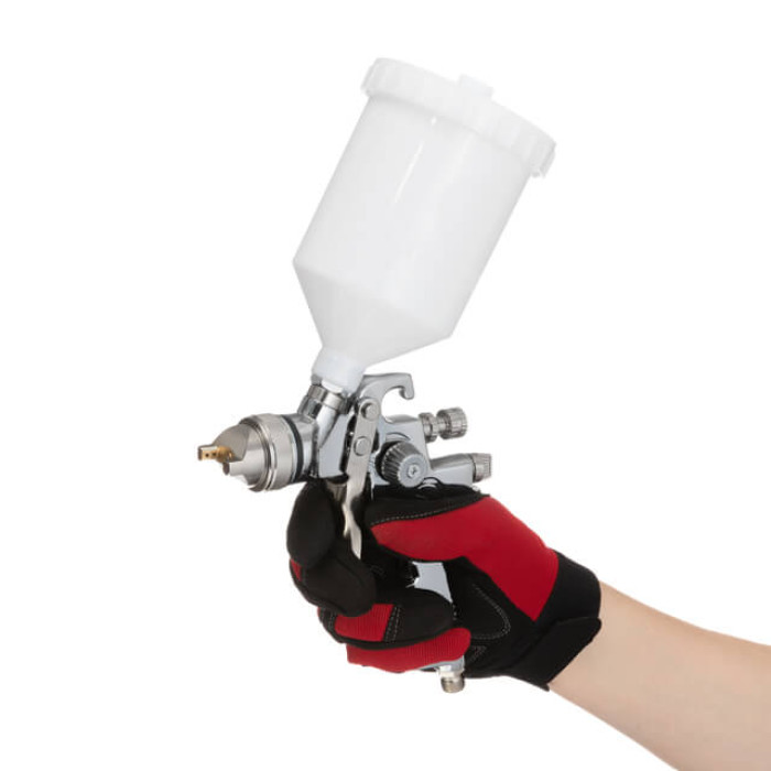 Фарбопульт пневматичний HVLP, форсунка: 1,4 мм, верхній пластиковий бачок: 600 мл, 3 бар