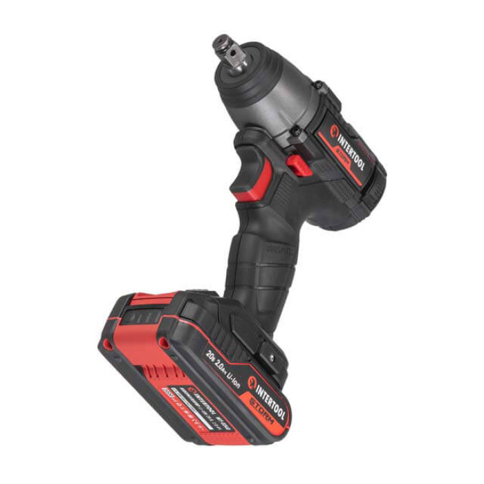 Гайкокрут ударний акумуляторний безщітковий 20 В, 300 Nm, 0-2500 об/хв, 0-3000 уд/хв, 1/2", Li-ion, 2,0 Ач, ЗП 2 A, кейс