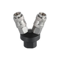 Розгалужувач повітря 1/4 "на 2 виходи, V-подібний, 10 bar, зі швидкороз'ємними з'єднаннями