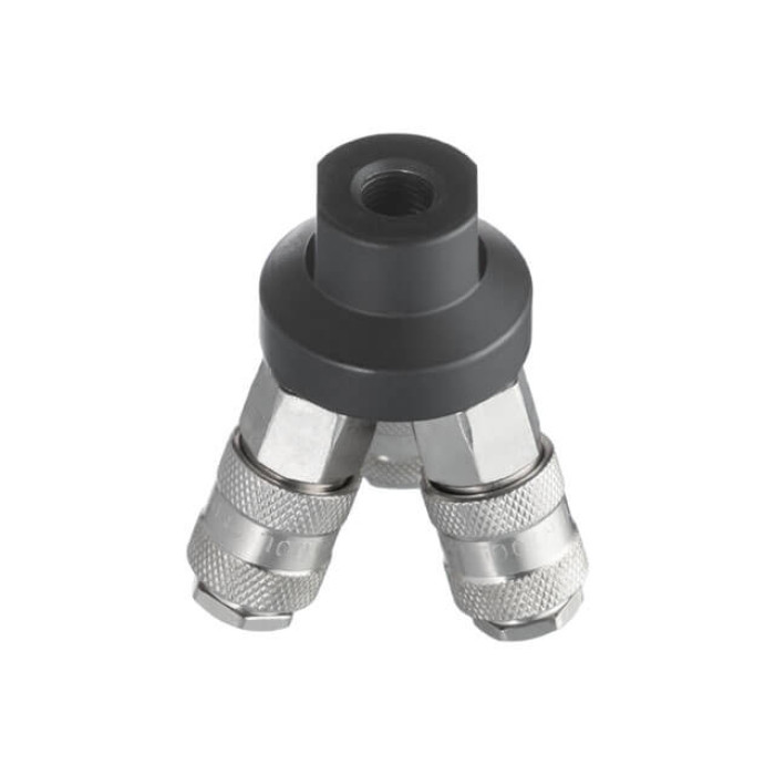 Розгалужувач повітря 1/4 "на 3 виходи, W-подібний, 10 bar, зі швидкороз'ємними з'єднаннями