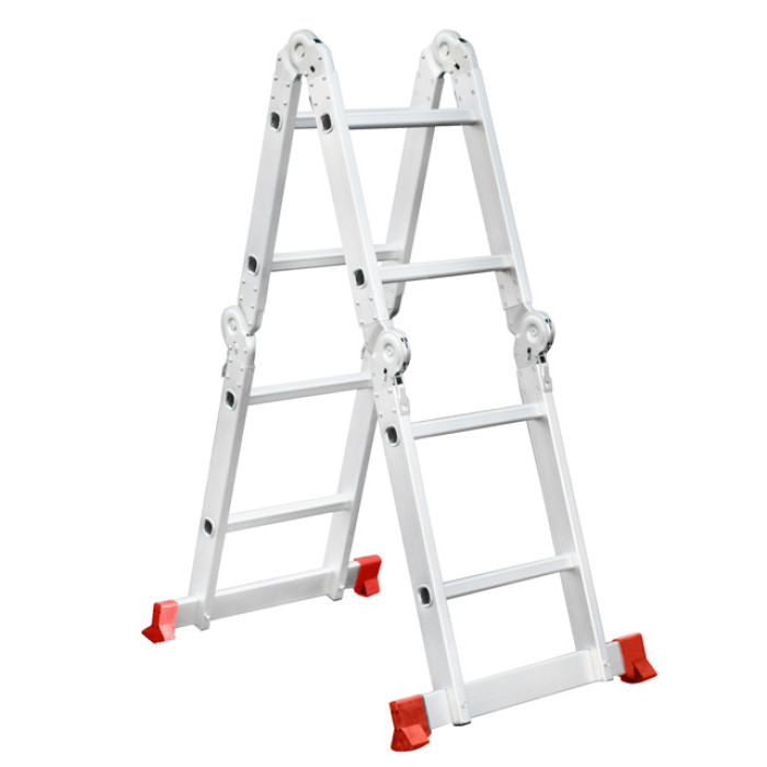 Драбина алюмінієва багатофункціональна трансформер, 4×2 сходинки, 2,38 м, 150 кг