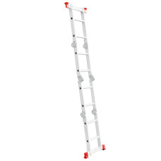 Драбина алюмінієва багатофункціональна трансформер, 4×2 сходинки, 2,38 м, 150 кг