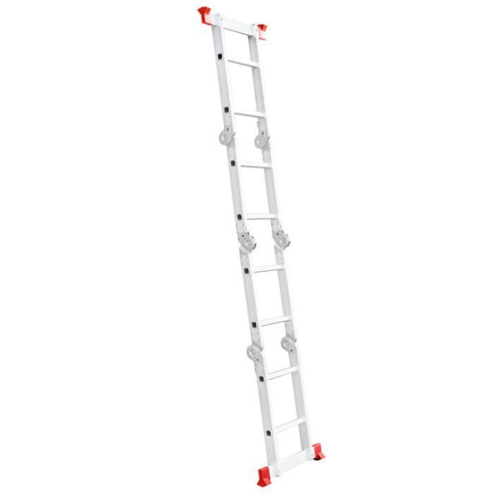 Драбина алюмінієва багатофункціональна трансформер, 4×2 сходинки, 2,38 м, 150 кг