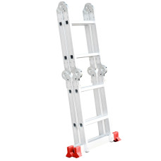Драбина алюмінієва багатофункціональна трансформер, 4×2 сходинки, 2,38 м, 150 кг