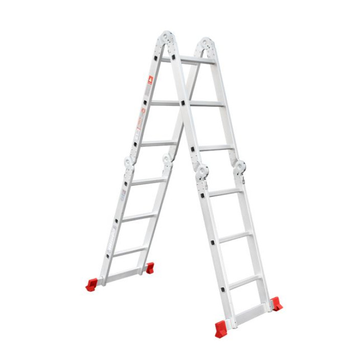 Драбина алюмінієва багатофункціональна трансформер, 4×3 сходинки, 3,50 м, 150 кг