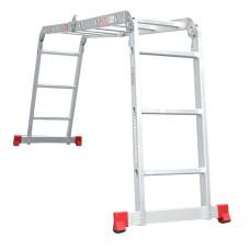 Драбина алюмінієва багатофункціональна трансформер, 4×3 сходинки, 3,50 м, 150 кг
