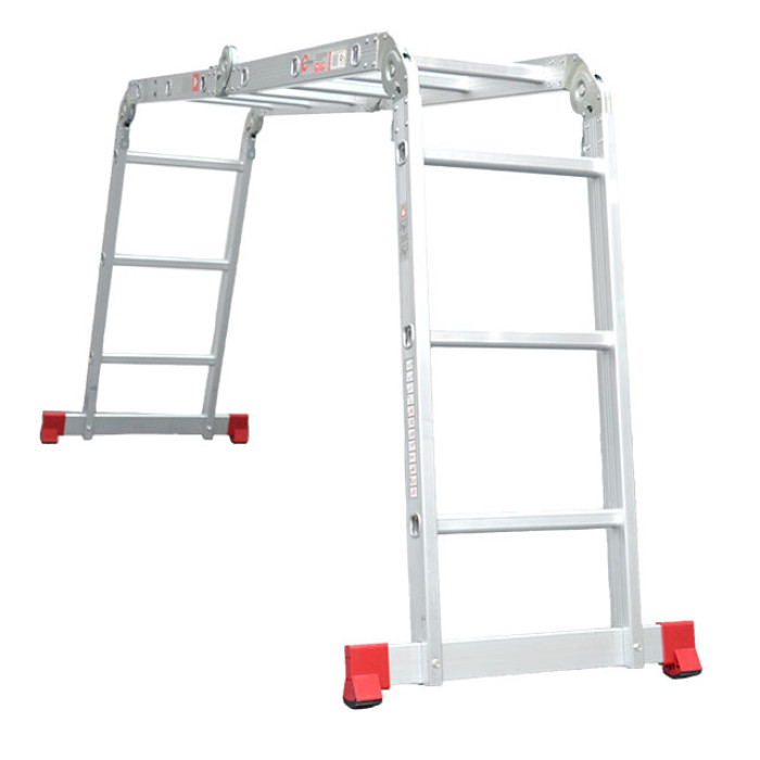 Драбина алюмінієва багатофункціональна трансформер, 4×3 сходинки, 3,50 м, 150 кг