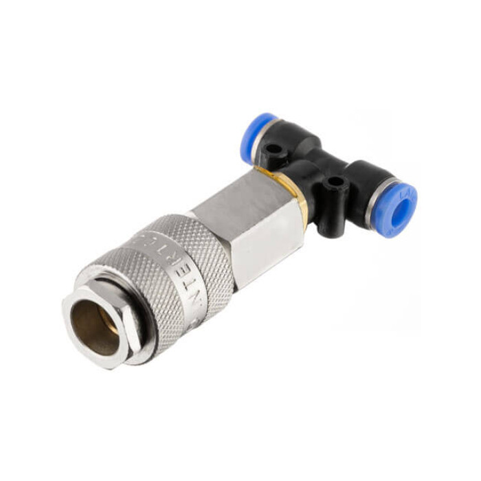 Набір для продувки кабіни вантажних авто: пістолет, шланг поліуретановий 5 м 6×4 мм, трійник на шланг 6 мм, на швидкороз'ємних з'єднаннях