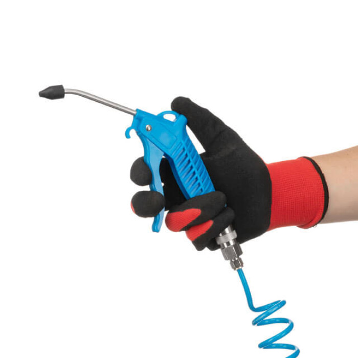 Набір для продувки кабіни вантажних авто: пістолет, шланг поліуретановий 5 м 6×4 мм, трійник на шланг 6 мм, на швидкороз'ємних з'єднаннях