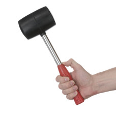 Киянка гумова, 1030 г, 70 мм, чорна гума, металева ручка